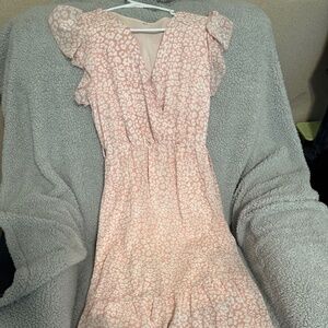 Small pink floral midi dress